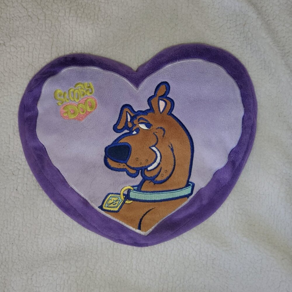 Vintage Scooby-Doo Purple Heart Shaped Plush Throw Pillow Cushion Collectible
